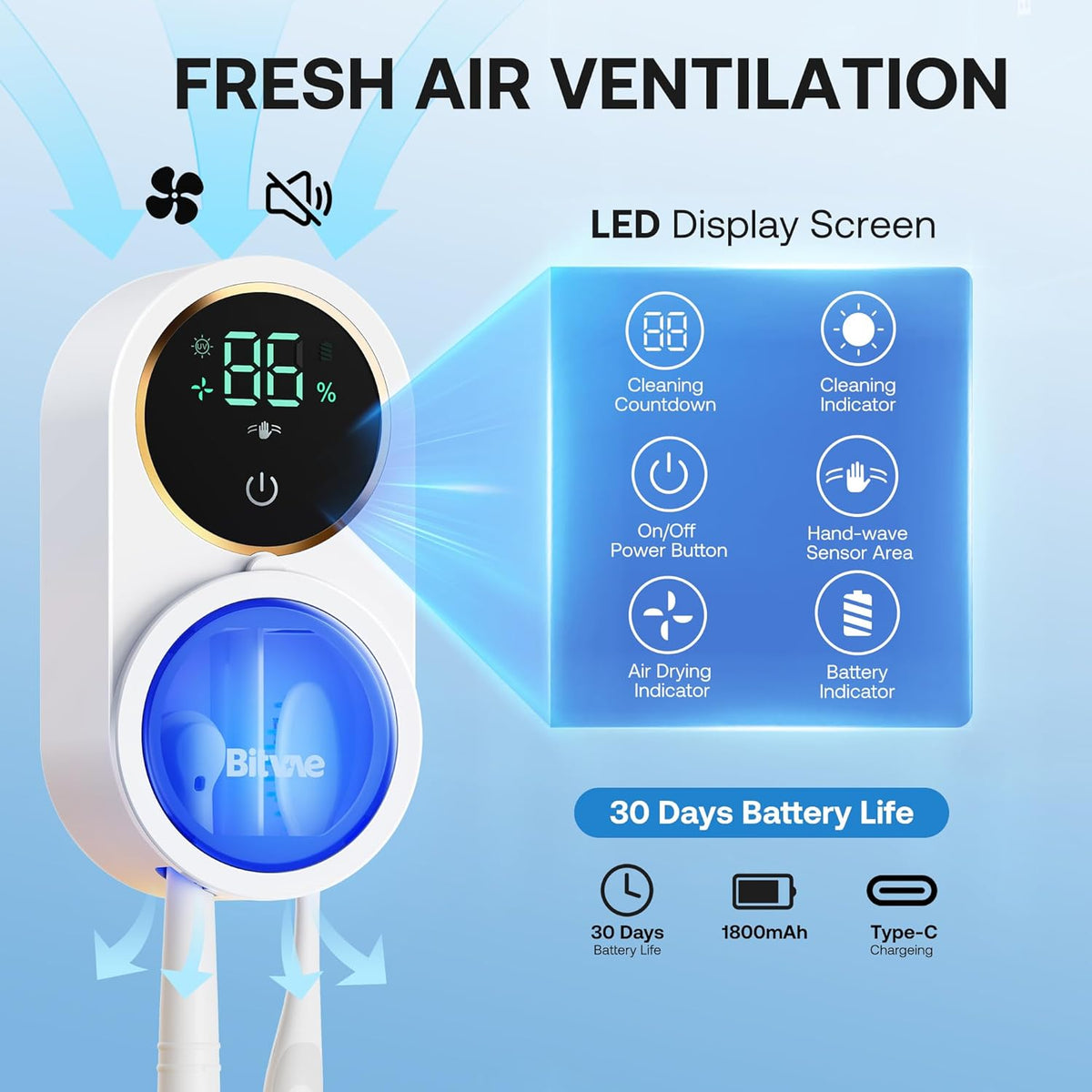 TOOTH BRUSH SANITIZER - حامل ومعقّم ذكي لفرش ألاسنان