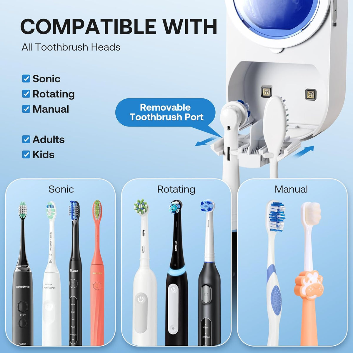 TOOTH BRUSH SANITIZER - حامل ومعقّم ذكي لفرش ألاسنان