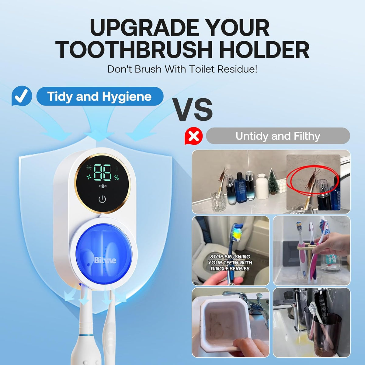 TOOTH BRUSH SANITIZER - حامل ومعقّم ذكي لفرش ألاسنان